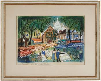 Maurice Blanchard · MAURICE BLANCHARD, blandteknik, signerad och daterad -52.