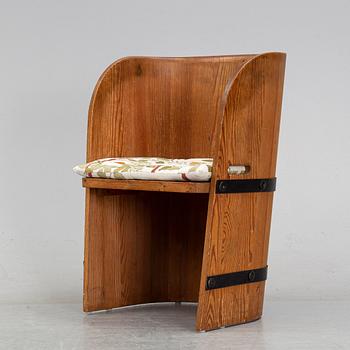 A pine easy chair by Åby Möbelfabrik, 1940s.