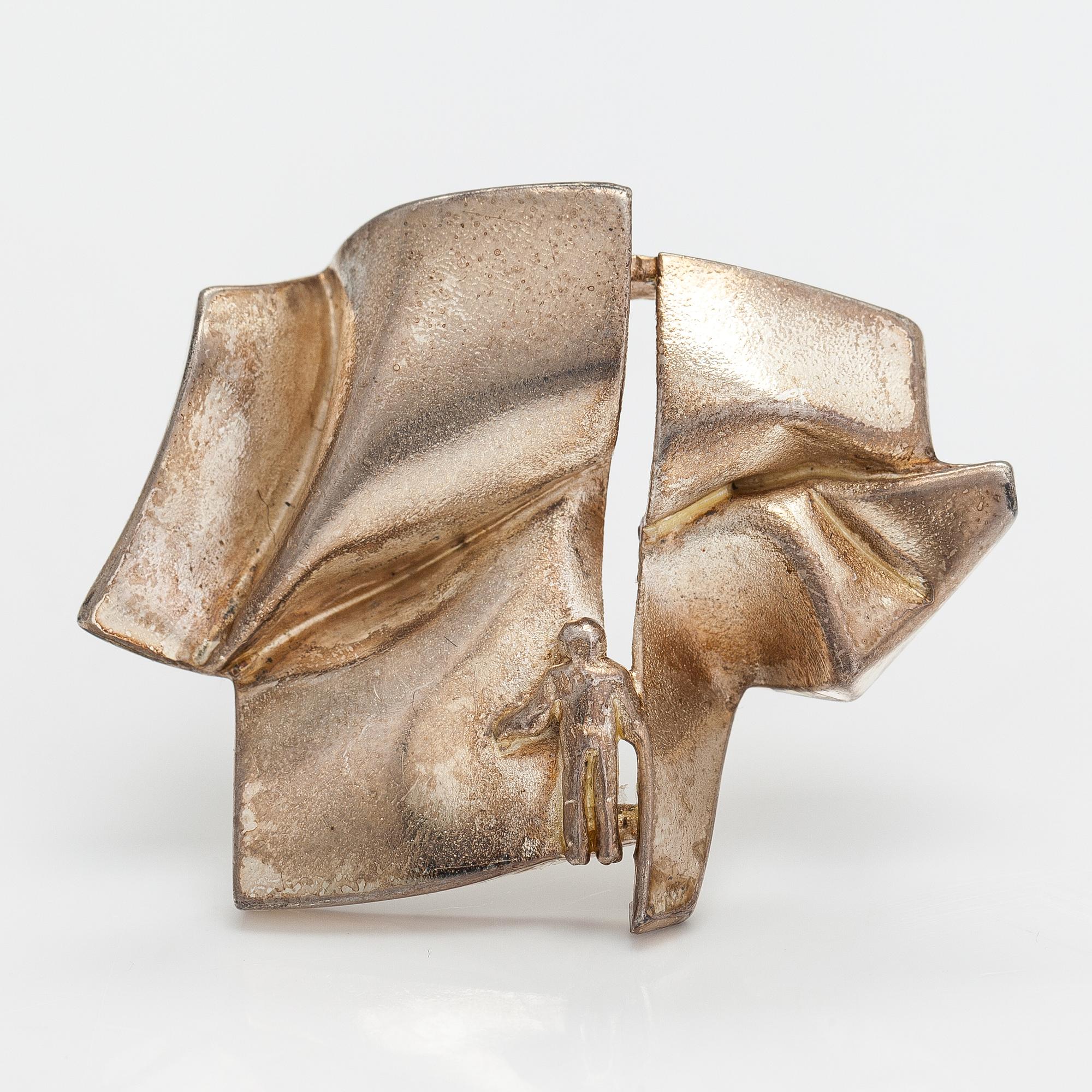 Björn Weckström, Brosch "Främling på Io", sterling silver. Lapponia 1974.
