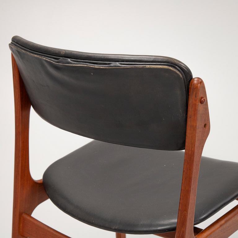Erik Buch, four model 49 teak chairs, Odense möbelsnickeri, Denmark, 1950's/60's.