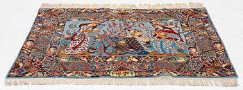 An Isfahan figural rug, c. 112 x 148 cm.