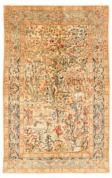 Matta, old Teheran part silk, ca 216 x 136 cm.