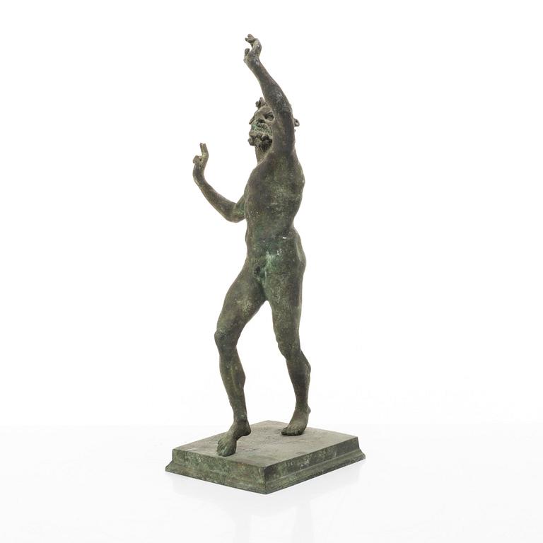 A bronze sculpture, after antique original, "The Dancing Faun", 19th/20-th century.