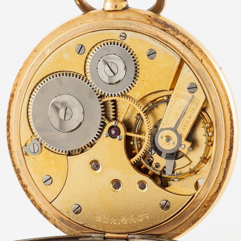 Longines, fickur, 18K guld, 49 mm.