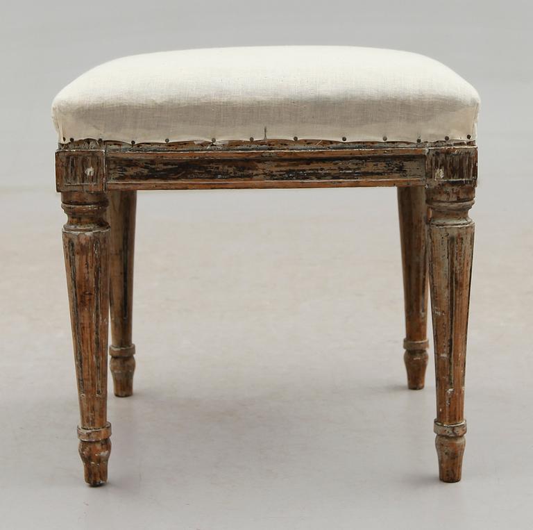 TABURETT, gustaviansk, sent 1700-tal.