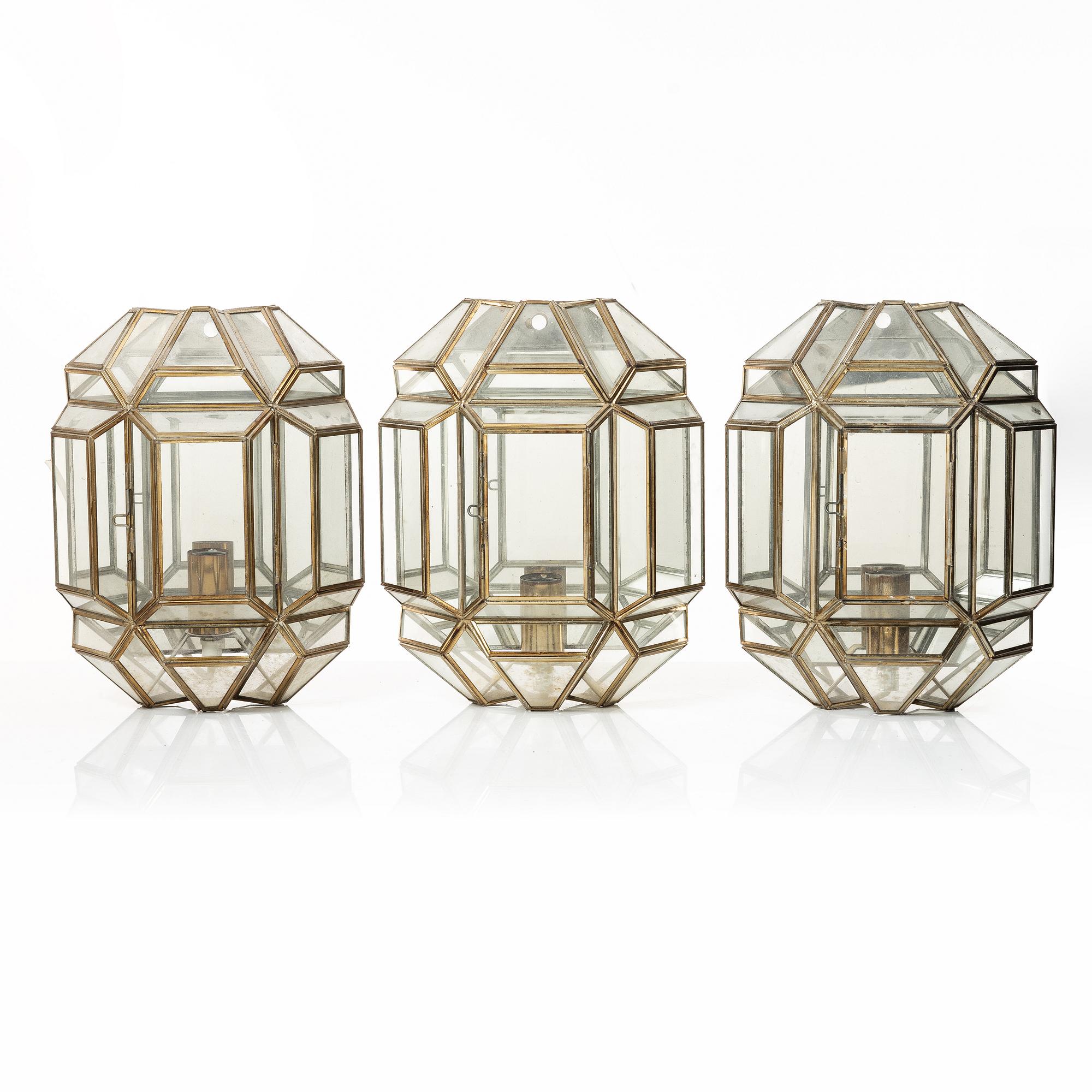 Hijos Esteves, vägglampor, 3 st, Taurus, Spanien, 1900-talets andra hälft.