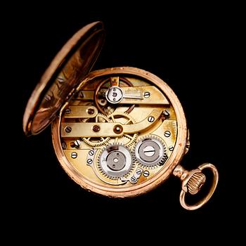 FICKUR, 14 k guld, omkring år 1900.