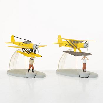 Tintin, collectible figures, 13 pieces, the airplane collection, 2013-2015, Hergé Moulinsart 2013-2015.