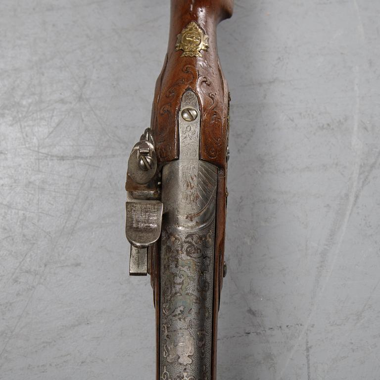 A German re-converted flintlock gun, first half of the 18th Century.