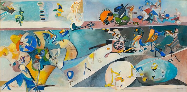 SVEN-ERIK JOHANSSON, gouache on panel.