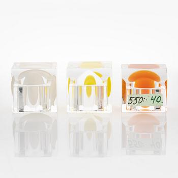Siv Lagerström, three acrylic plastic rings, 1970s.