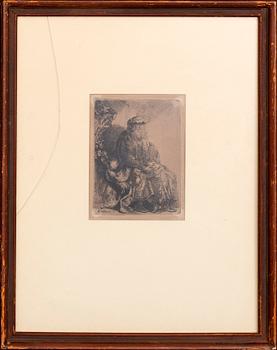 Rembrandt Harmensz van Rijn, etching later print.