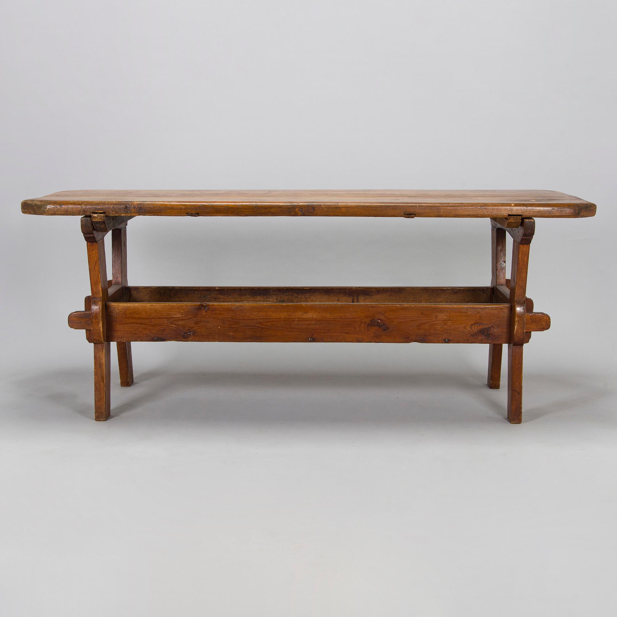 A trestle table, vernacular, Finland, early 19th century.