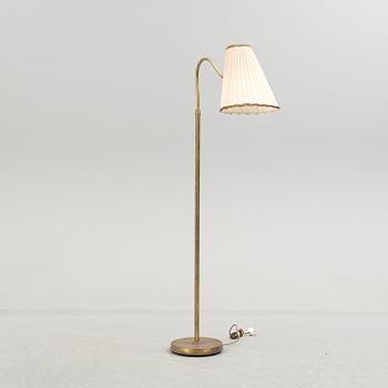 A Swedish 1930/40s brass floor lamp marked B E M.