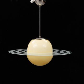 a 20th century ceiling lamp in the shape of Saturn.
