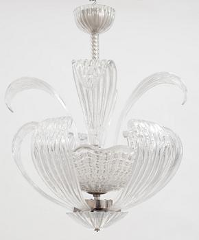 A Fritz Kurz glass celinglamp by Orrefors, Sweden 1940's.