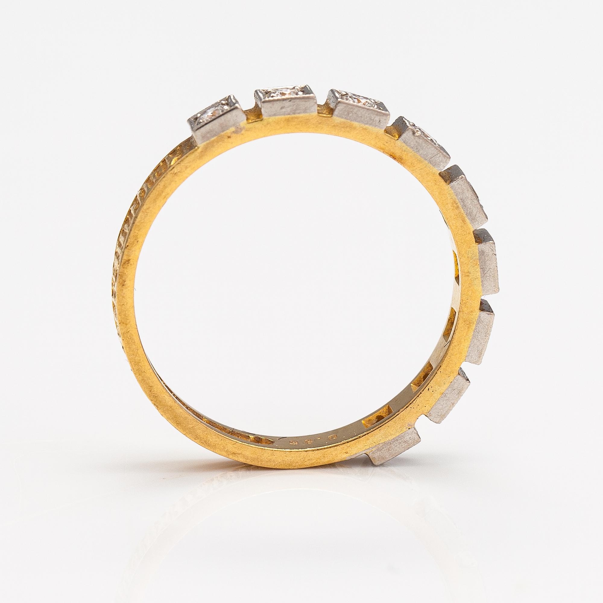 Björn Weckström, Sormus "Timanttikihla", 18K kultaa ja timantteja n. 0.36 ct yht. Lapponia 1975.
