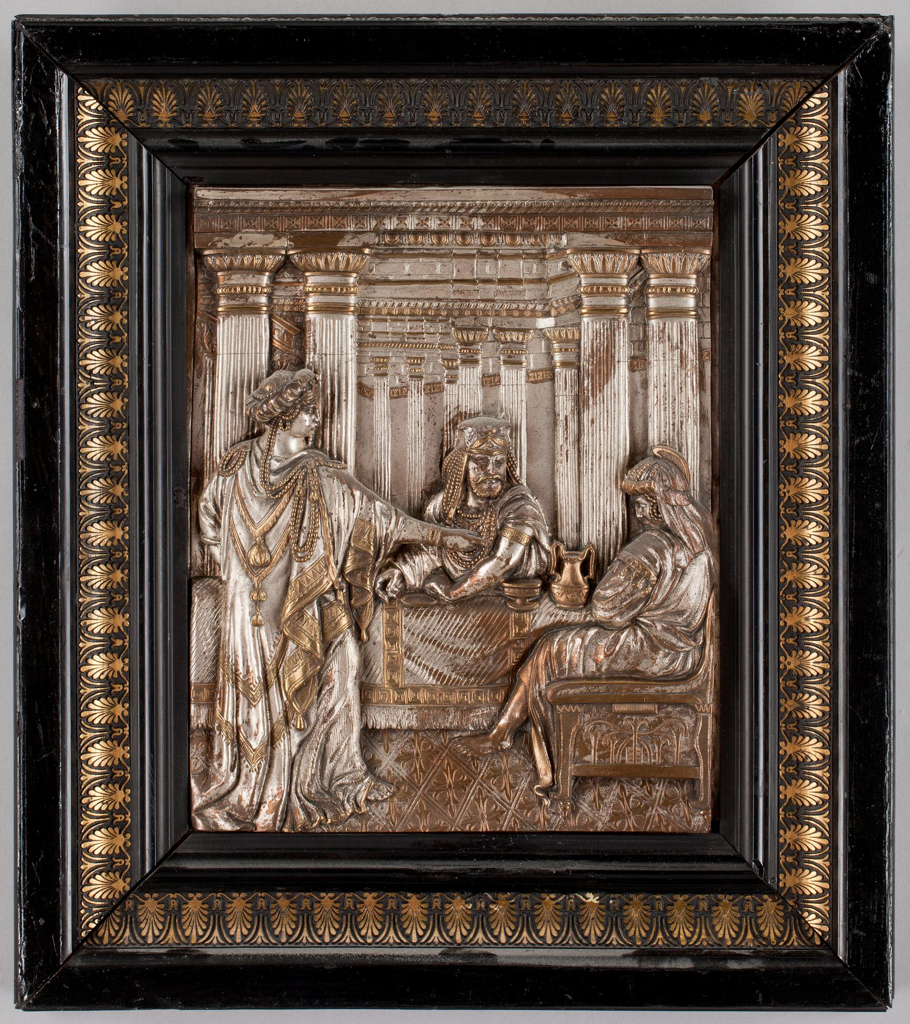 VÄGGRELIEF, försilvrad koppar, 1800-talets slut.