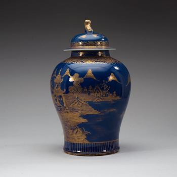 URNA med LOCK, kompaniporslin. Qingdynasty, Qianlong (1736-95).