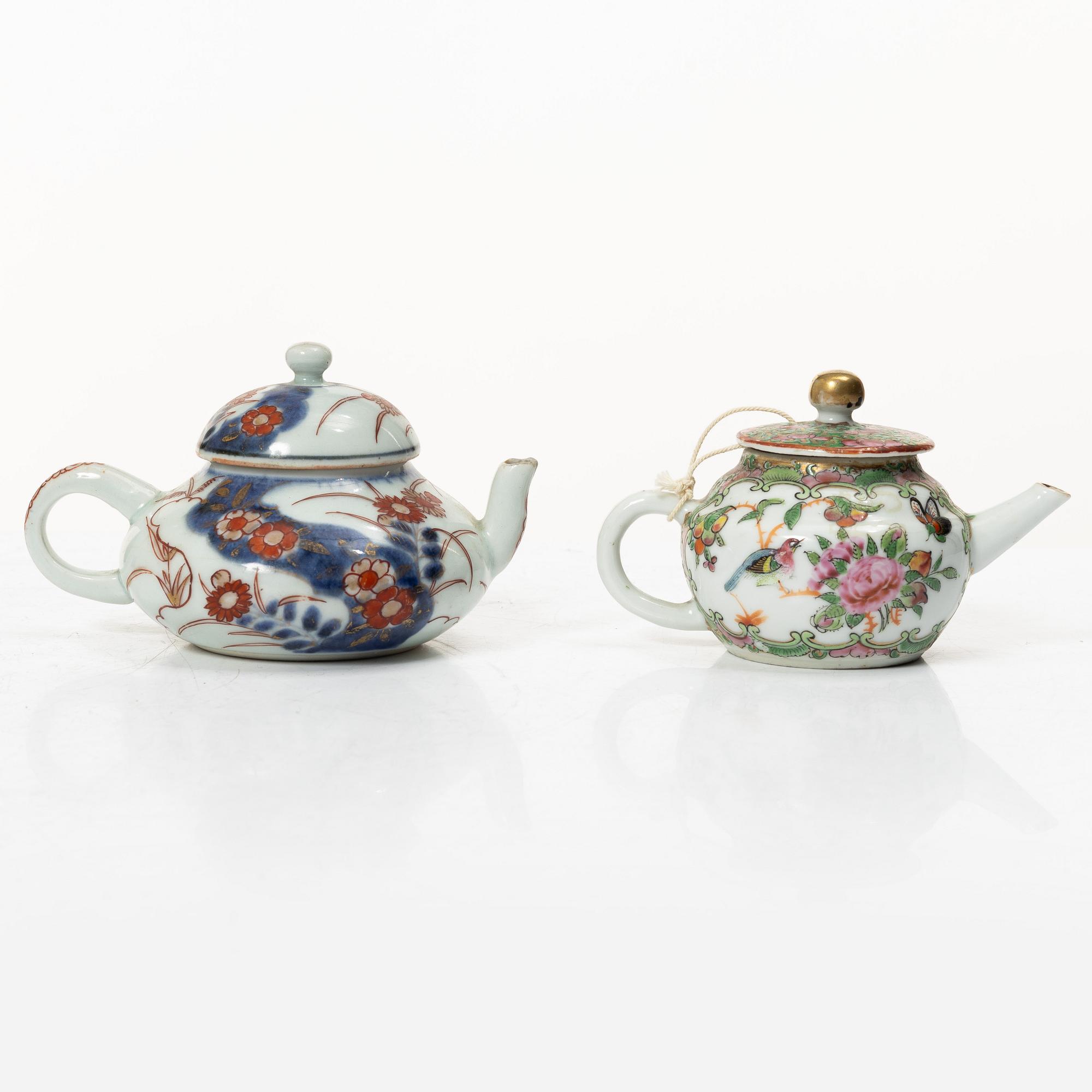 A collection of cups, saucers and teapots, China, Qing dynasty, mostly 18th century.