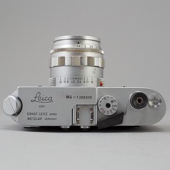 A chrome body Leica M4 no 1208039 from Wetzlar 1968. With Summilux 1:1.4/50.