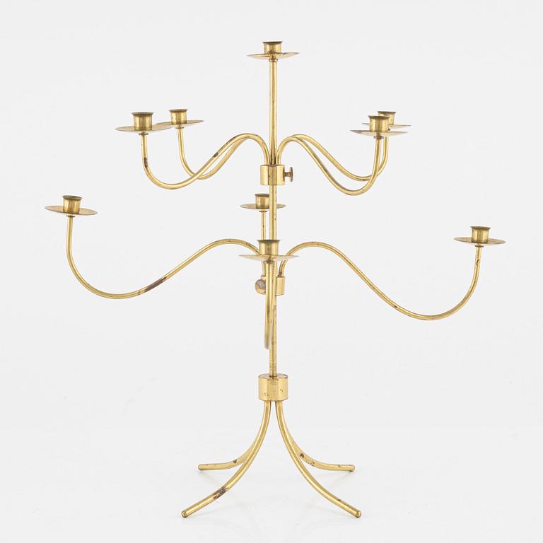 A Swedish brass candelabrum, second half of the 20th Century.