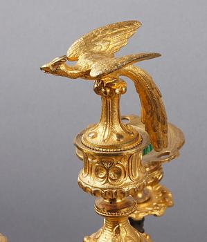 KANDELABRAR, ett par, empirestil.