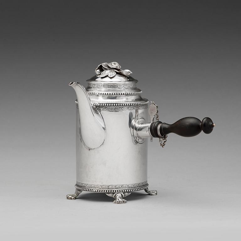 A Swedish 18th century silver coffee-pot, marks of Petter Eneroth, Stockholm 1792.