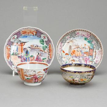 PARTI PORSLIN, 3 delar, Kina och Japan, 1700 och 1900-tal.