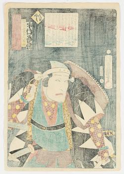 Utagawa Kunisada och Toyohara Kunichika (1835–1900), träsnitt ur serien 'Seichū gishi den'.