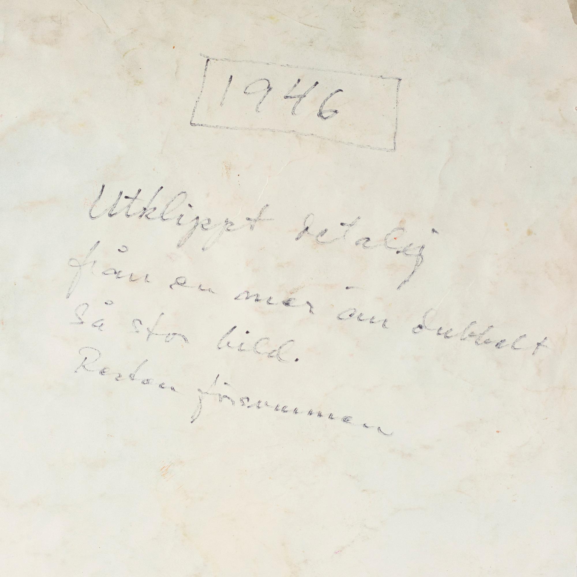 CO Hultén, gouache på papper, signerad och utförd 1946.