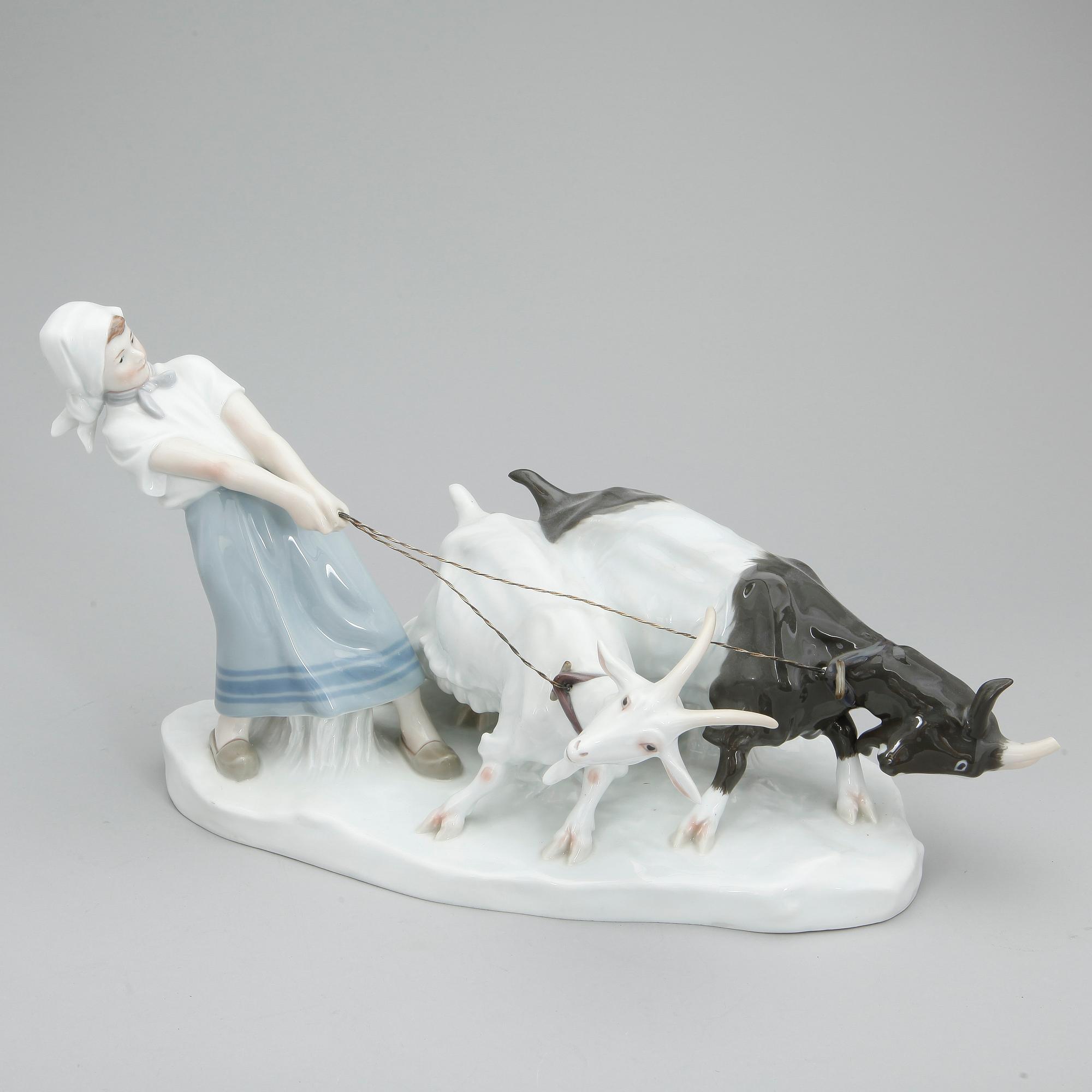 FIGURIN, porslin samt ståltråd, Meissen, 1900-tal.