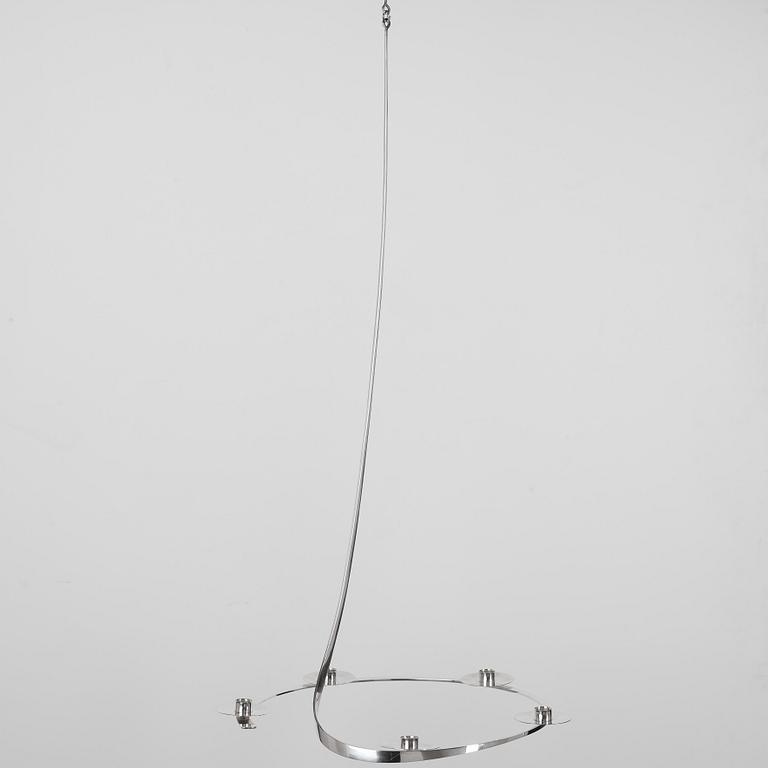 Nils Nisbel, NILS NISBEL, a five-light sterling chandelier, Sigtuna, Sweden 1982.