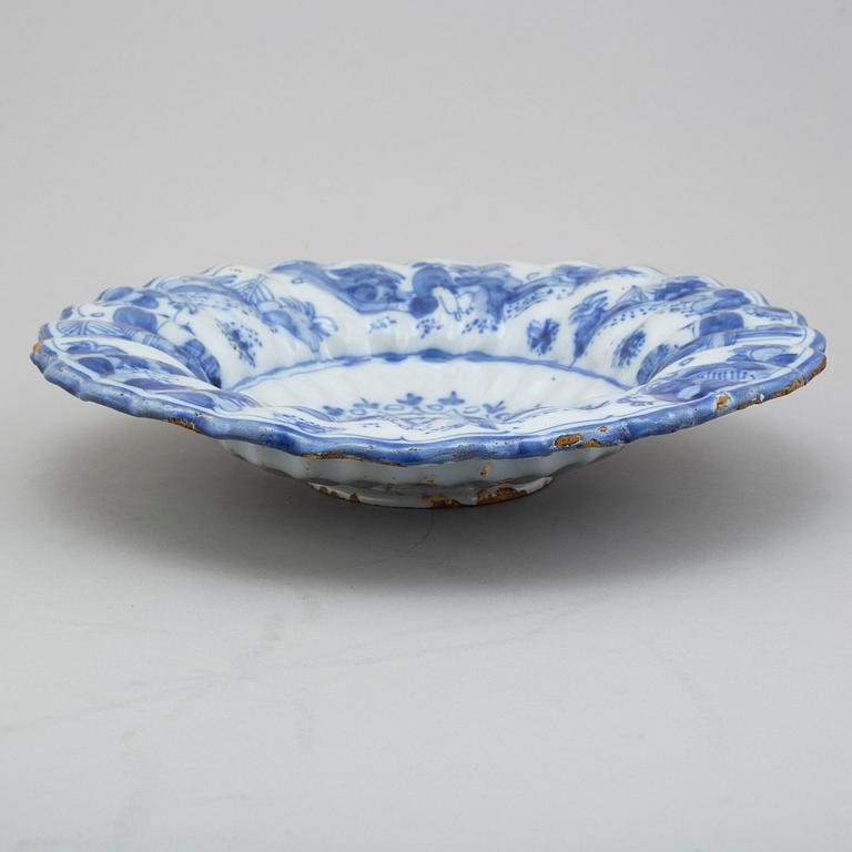 A German faience 'buckel platte', 18th Century.