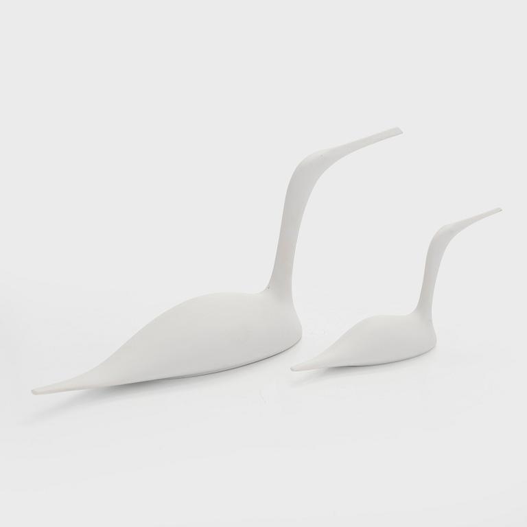 Tapio Wirkkala, figuriner, 2 st, "Kungsfiskare", porslin, Rosenthal, Tyskland.