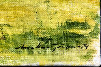 Ann-Marie Jönsson, oil on canvas, signed, dated -94, "My garden".