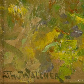 Thure Wallner, oil on paper-panel, signed.