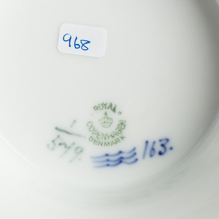 A 'Blue Fluted Half Lace' porcelain centerpiece dish, Royal Copenhagen, model 579, post 1923.