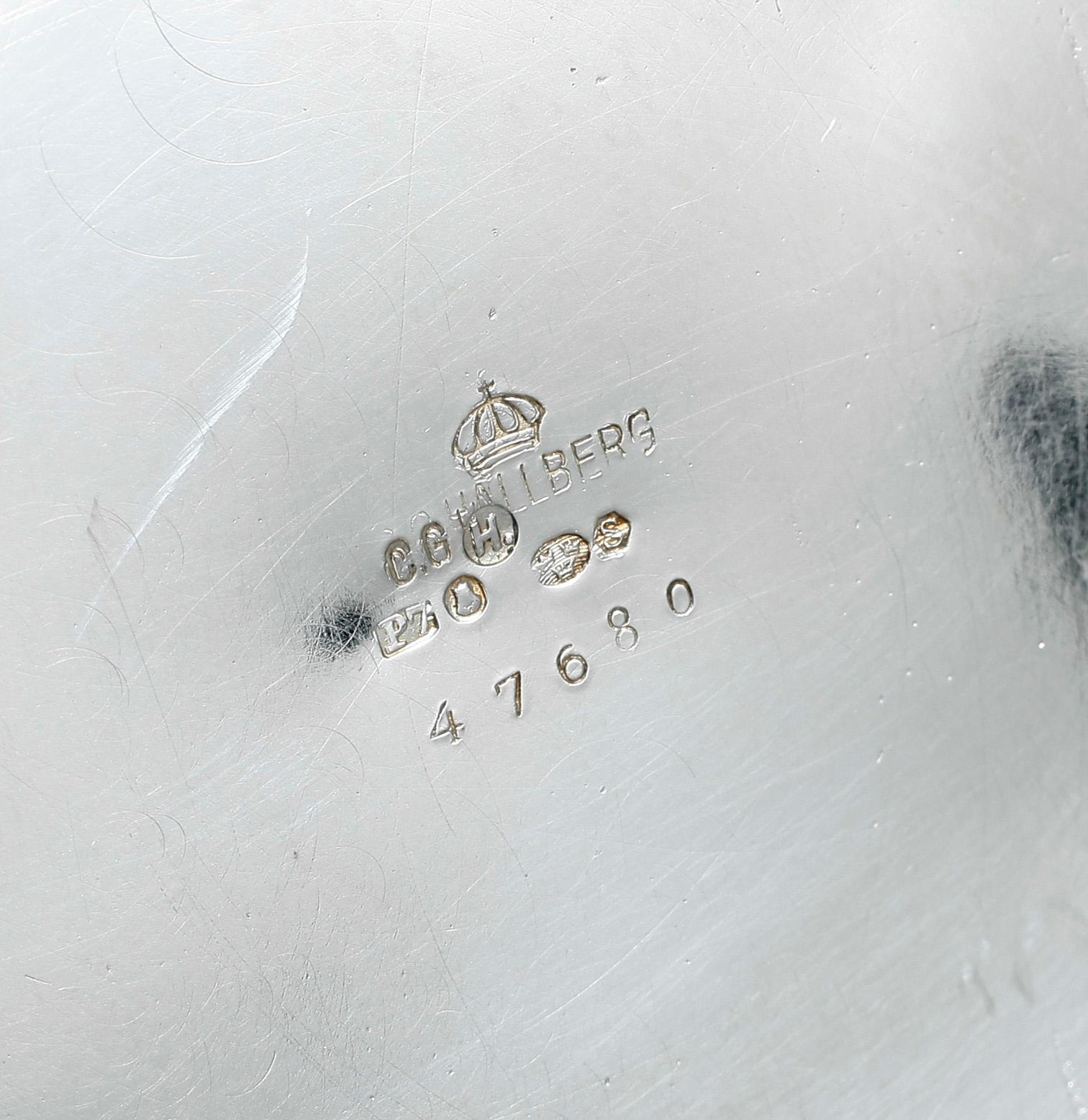 KAFFESERVIS, 3 delar, silver, CG Hallberg, Stockholm 1917. Tot ca 855 g.