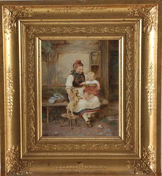 OKÄND KONSTNÄR, olja på duk, otydlig sign Sirbert? München, 1800-talets slut.