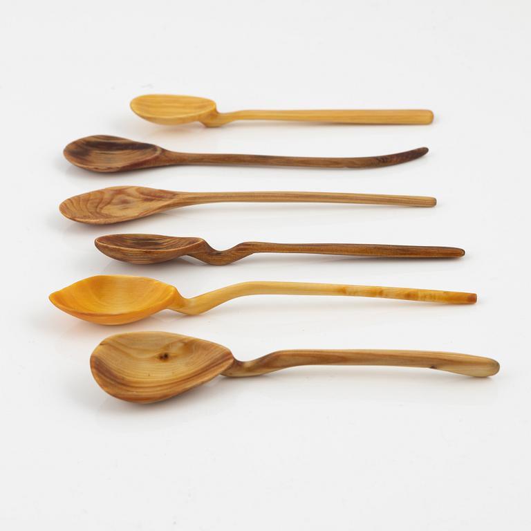 Magnus Ek, a set of six wood spoons for Oaxen Krog.