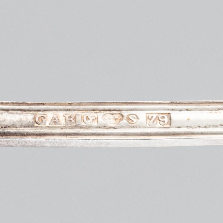 Bestickservis, 26 delar, silver, modell "Olga", GAB, Eskilstuna/Stockholm, 1965-84.