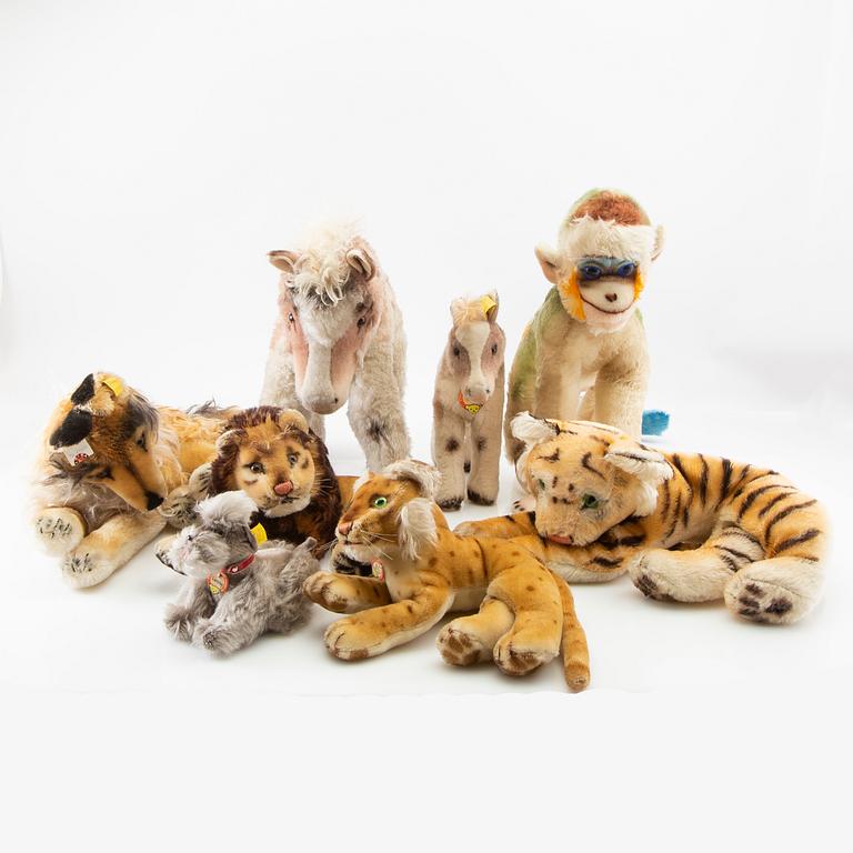 Toy animals, 8 pcs, Steiff, Germany, second half of the 20th century.