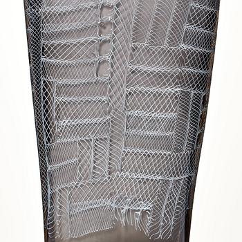 Paolo Venini, a smoke coloured "Mosaico Zanfirico" vase, Murano, Italy 1950's.