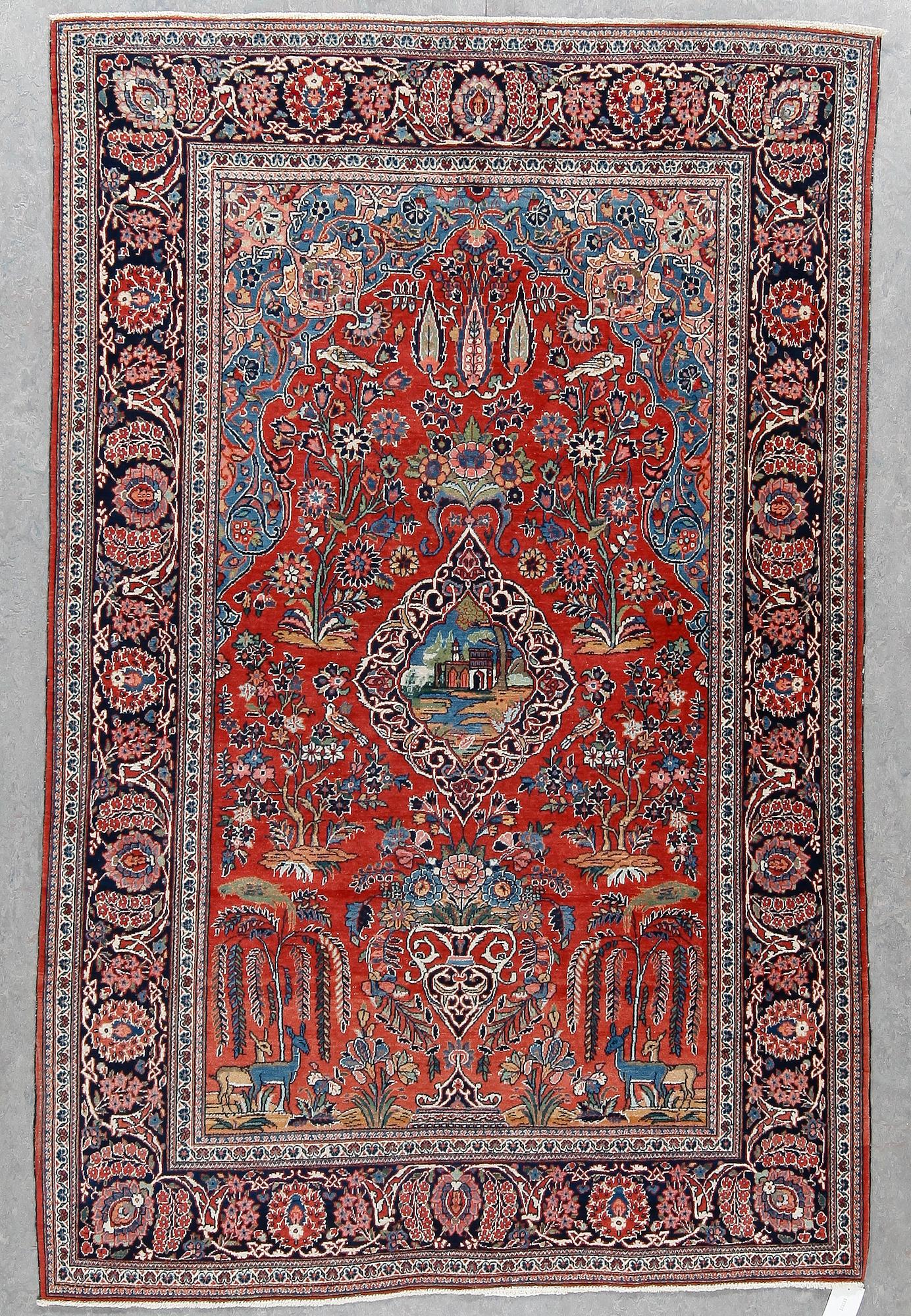 MATTA, old figural Keshan, ca 206x136 cm.