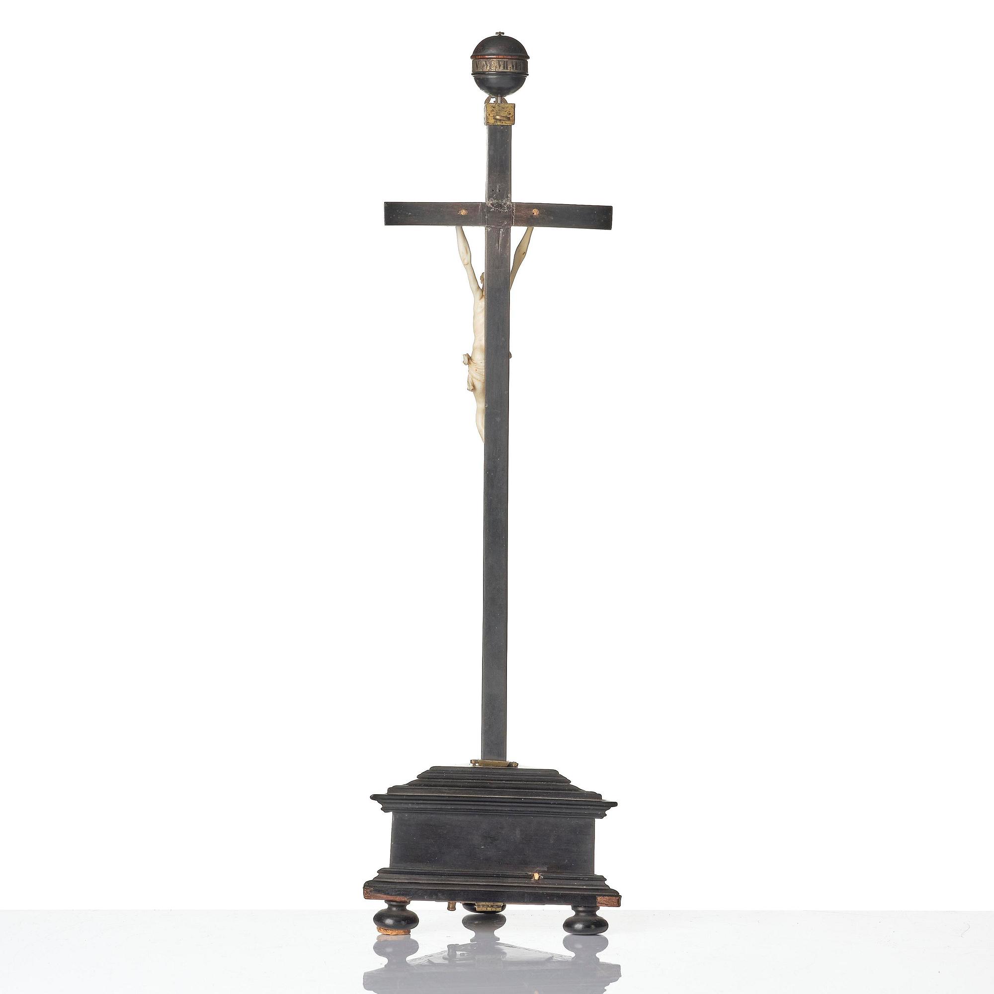 An Augsburg renaissance crucifix clock, the movement presumably by Hans Reinholdt (fl. ca 1630).