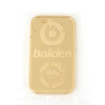GULDTACKA, 24K guld, Boliden. Vikt 100g.