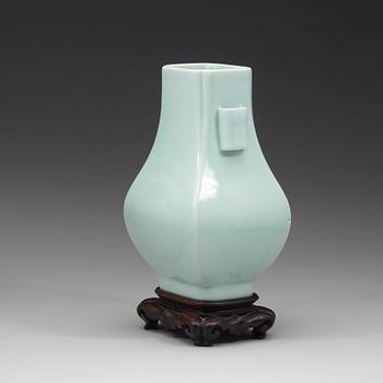 A pale celadon vase, Qing dynasty with Guangxus six character mark and of the period (1874-1908).