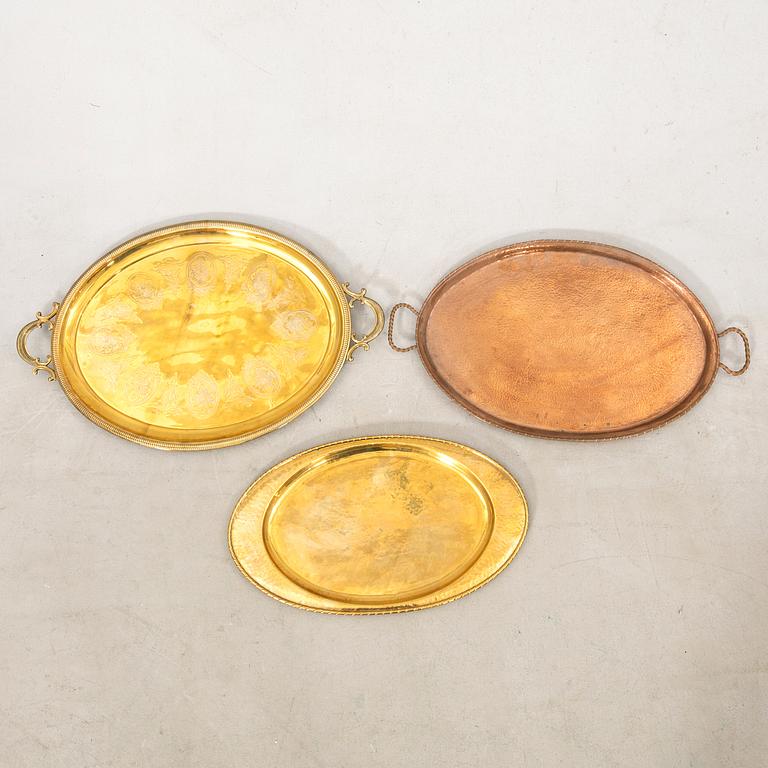 Trays/Serving dishes 3 pcs 20th century, first half.