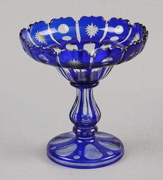 UPPSATSSKÅL, glas, troligen Böhmen. 1800-tal.